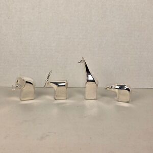 VTG Dansk Designs Set of 4 Silverplate Animal Figurine Gunnar Cyren Japan MCM